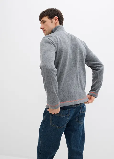 Jakke i strikket fleece med praktiske glidelåslommer, bonprix