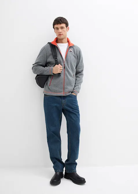 Jakke i strikket fleece med praktiske glidelåslommer, bonprix