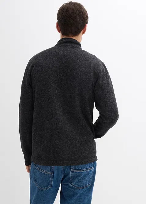 Fleecejakke i strikket materiale med praktiske glidelåslommer, bonprix