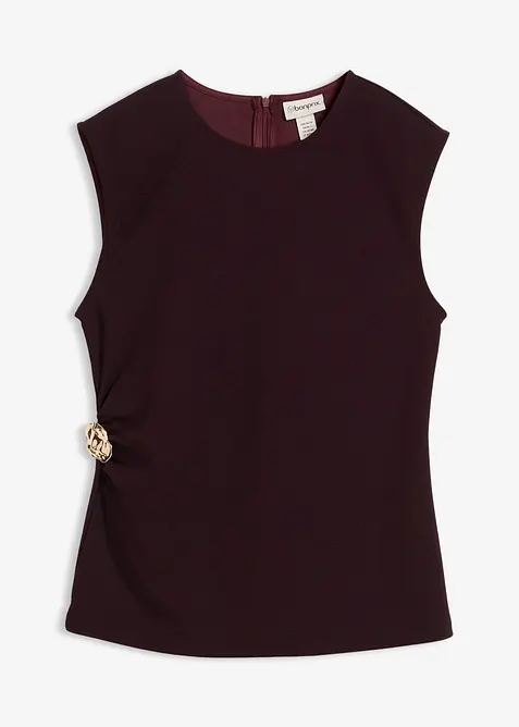 Topp av krepp med pyntespenne, bonprix