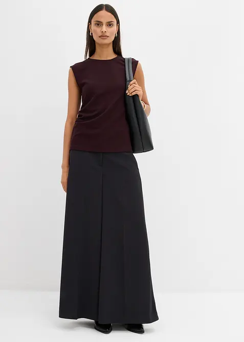 Topp av krepp med pyntespenne, bonprix