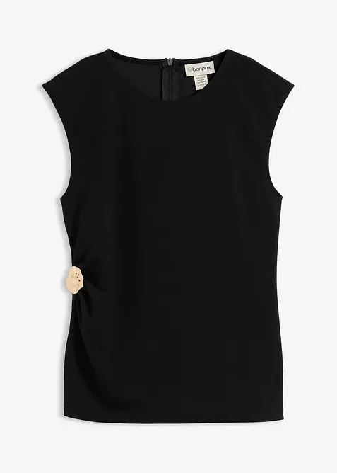 Topp av krepp med pyntespenne, bonprix