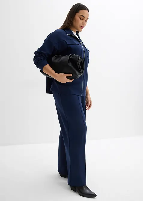 Bootcut-bukse i viskosemiks med lett glans, bonprix