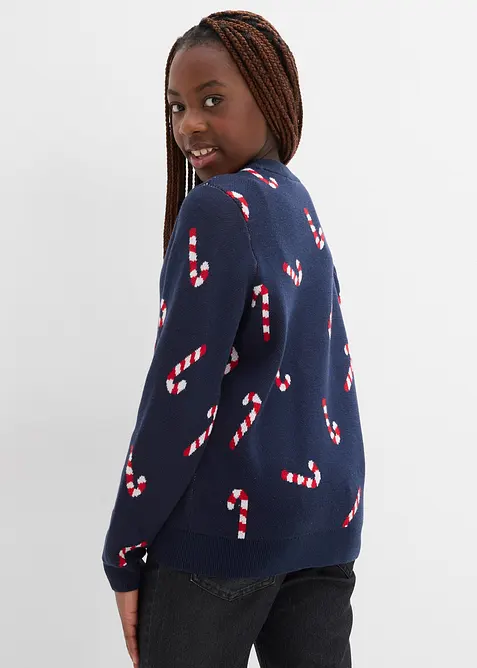 Finstrikket julegenser i myk bomullsmiks, bonprix