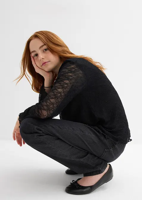 Langermet topp av blonde, bonprix