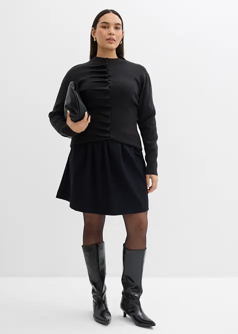 Sweatskj&oslash;rt med legg av viskosemiks med glans, bonprix