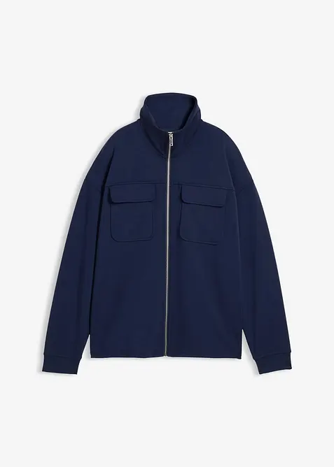 Sweatshirt med glidel&aring;s i lett viskosemiks med glans, bonprix