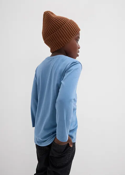 Langermet topp med økologisk bomull (3-pack), bonprix