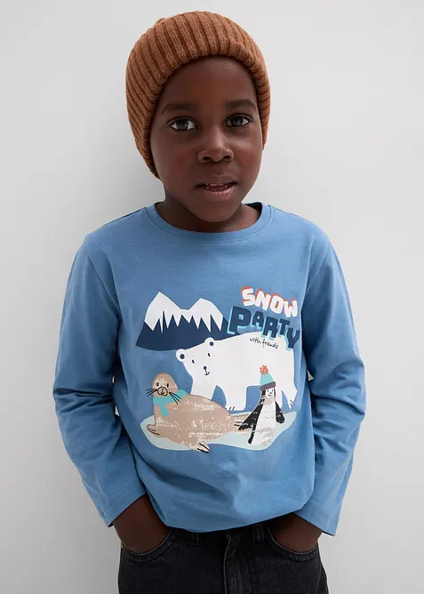 Langermet topp med økologisk bomull (3-pack), bonprix