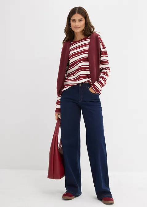 Wide-leg-jeans Mid Waist med &oslash;kologisk bomull, bonprix