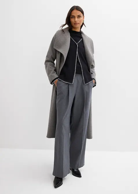 Cardigan i ullmiks med kontrastfargede detaljer, bonprix