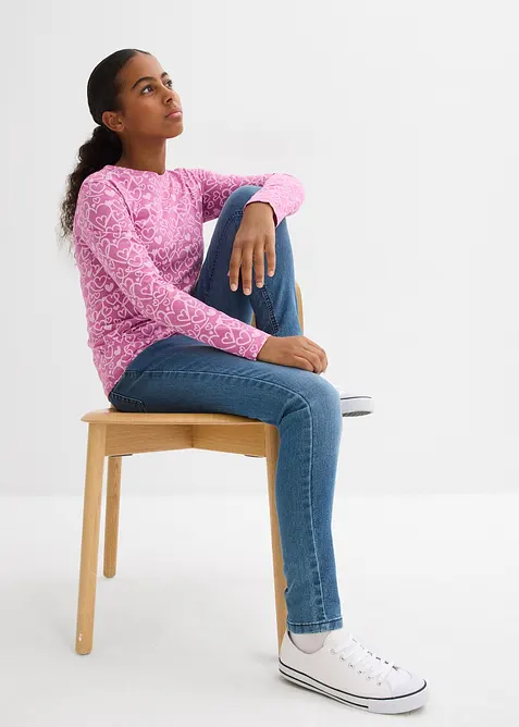 Langermet topp med økologisk bomull (3-pack), bonprix