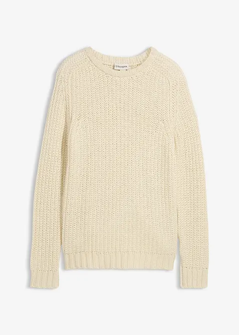 Grovstrikket genser av myk bomullsmiks, bonprix