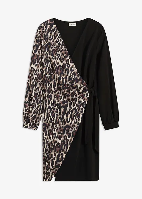 Figurnær minikjole med dyp utringning, bonprix