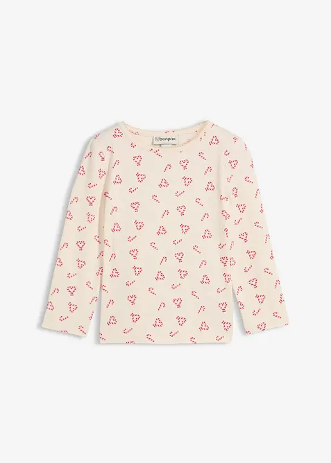 Langermet topp i økologisk bomull med elastan, bonprix