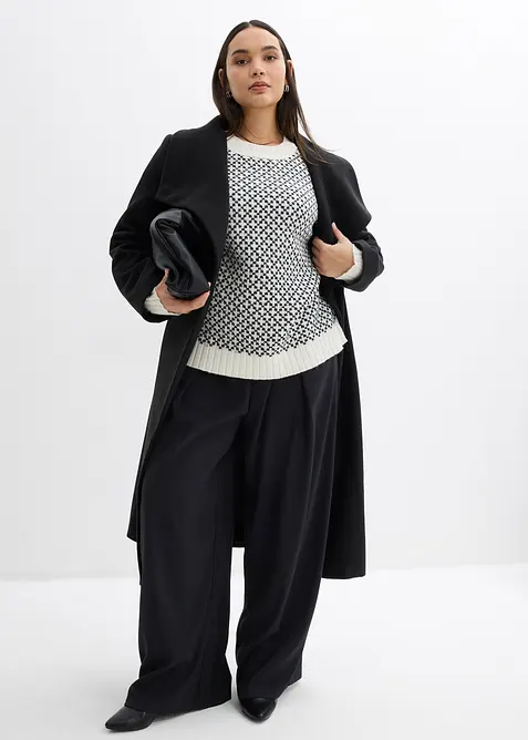 Grovstrikket genser med ull, bonprix