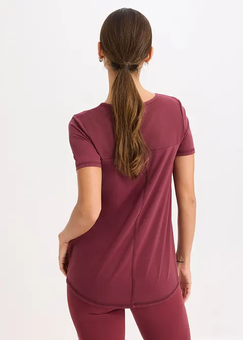 Ekstra myk treningstopp med innfelling i mesh, hurtigtørkende, bonprix