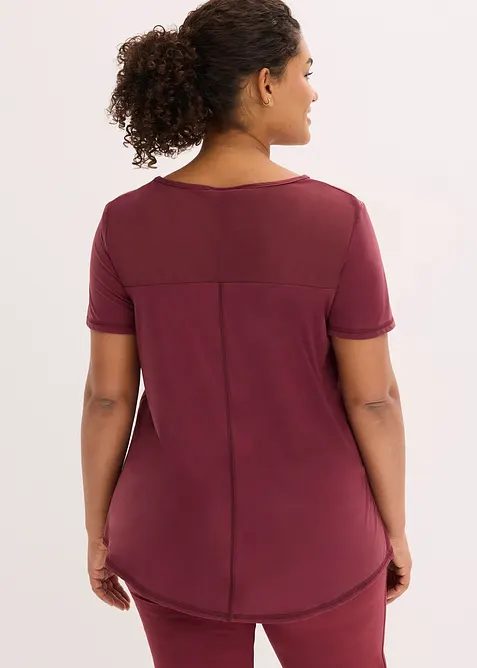 Ekstra myk treningstopp med innfelling i mesh, hurtigtørkende, bonprix