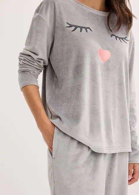 Loungewear-kosedress i fløyel, bonprix