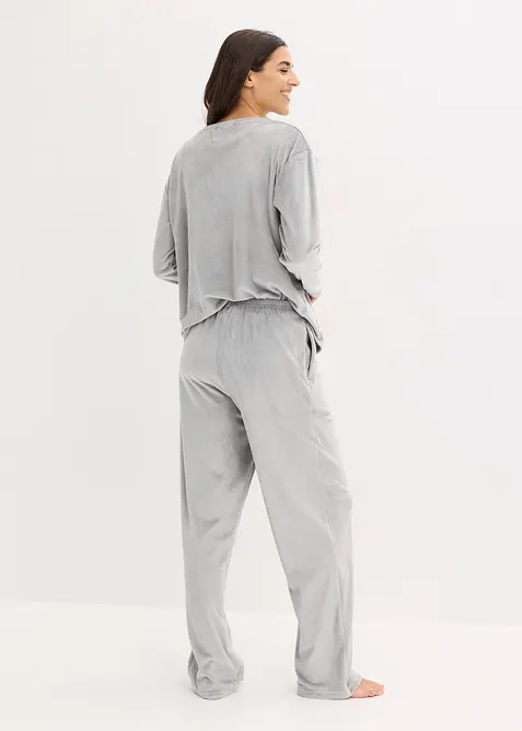 Loungewear-kosedress i fløyel, bonprix