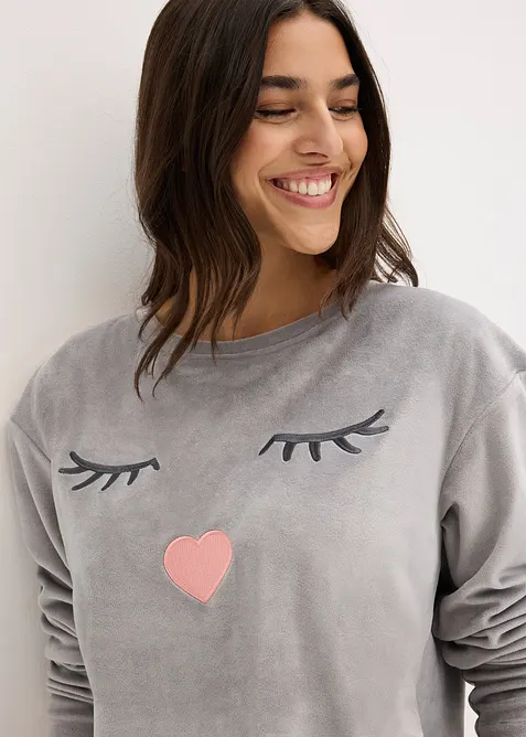 Loungewear-kosedress i fløyel, bonprix