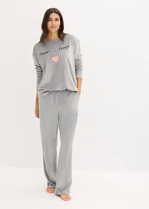 Loungewear-kosedress i fløyel, bonprix