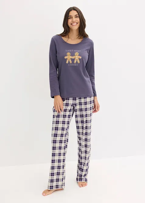 Pyjamas med flanellbukse, bonprix