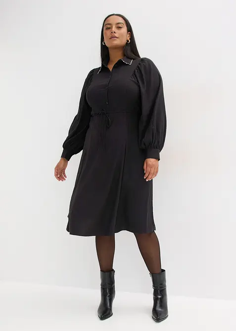 Midikjole med perleapplikasjon, bonprix