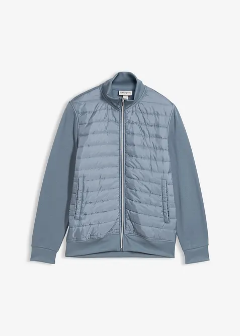 Sweatjakke i materialmiks, bonprix