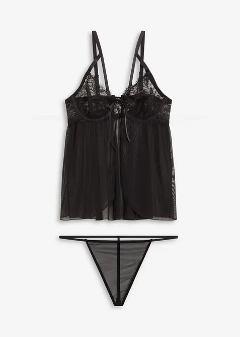 Babydoll og stringtruse (2-delt sett), bonprix