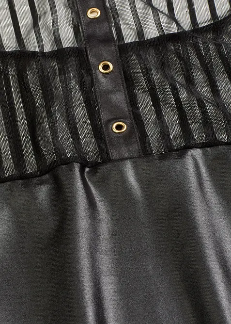 Halterneckkjole i wetlook, bonprix