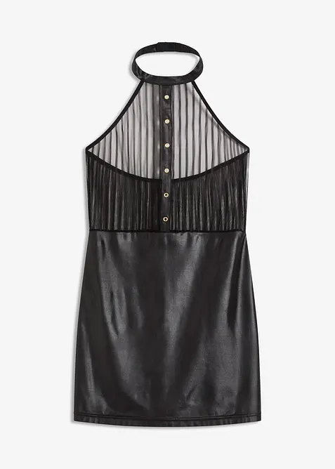 Halterneckkjole i wetlook, bonprix