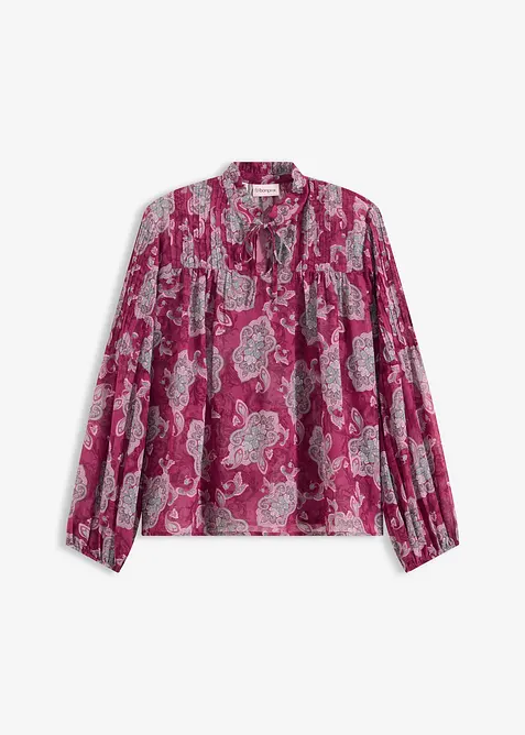 Tunika i sateng med biser, bonprix