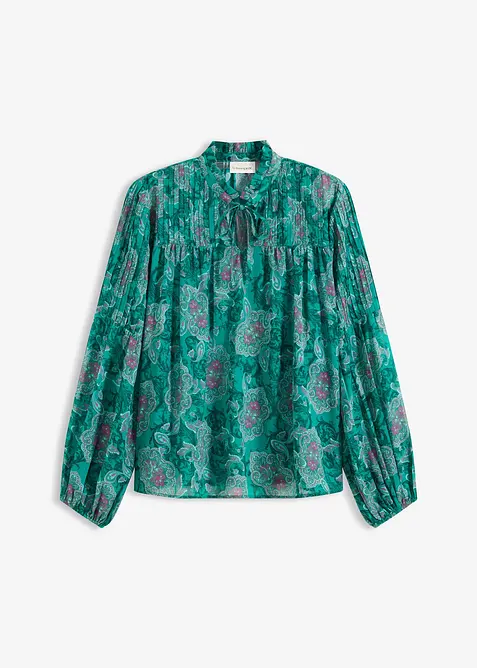 Tunika i sateng med biser, bonprix