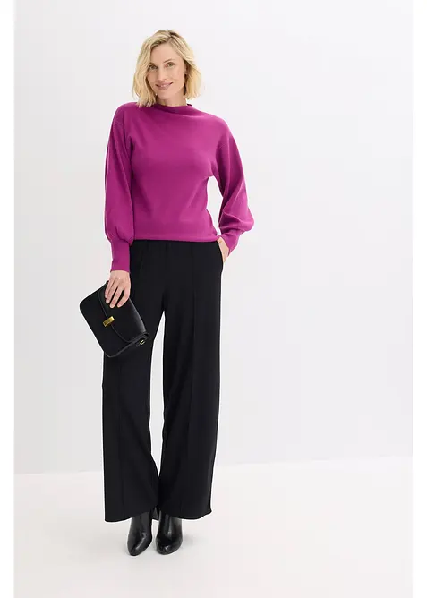 Strikket genser med ballongermer, bonprix