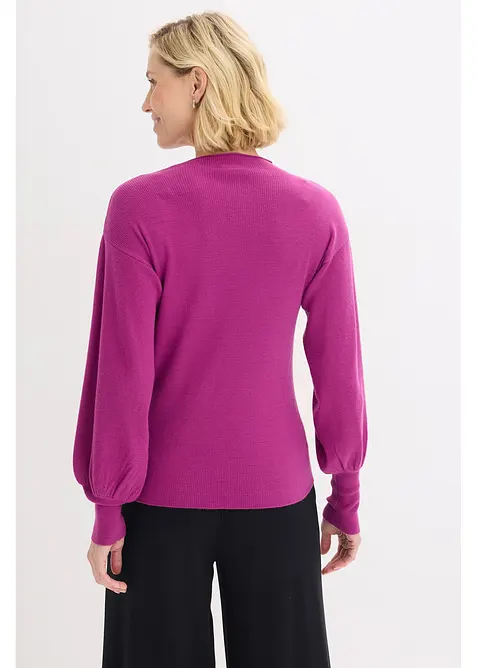 Strikket genser med ballongermer, bonprix