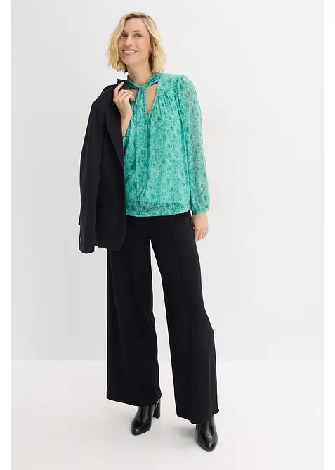 Langermet topp av delikat mesh, bonprix