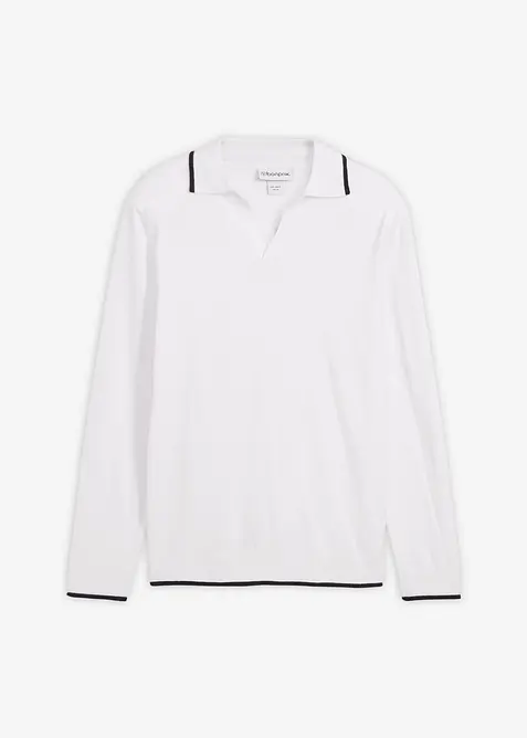 Finstrikket genser med kontrastdetaljer, bonprix