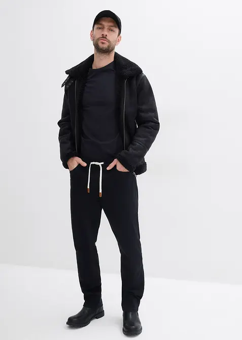 Regular Fit pull on-bukse med stretch, Straight, bonprix