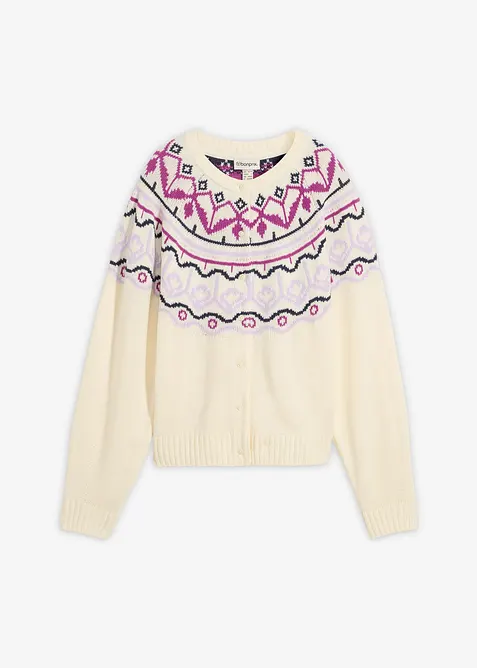 Oversized cardigan med koftemønster, bonprix