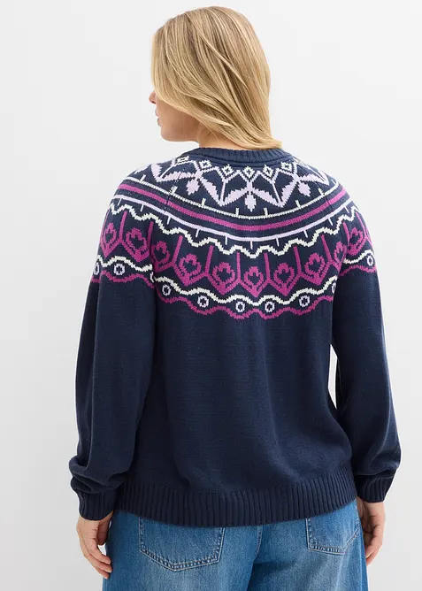 Oversized cardigan med koftem&oslash;nster, bonprix