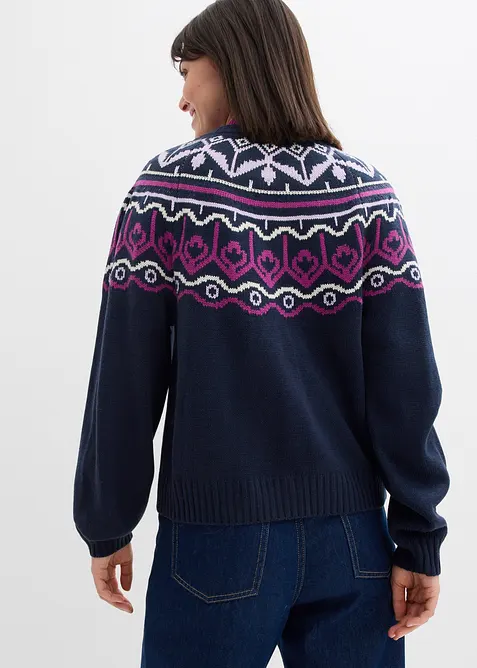 Oversized cardigan med koftem&oslash;nster, bonprix