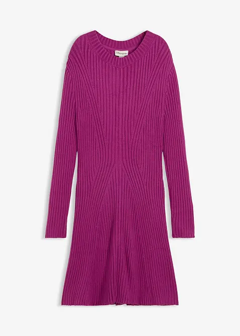 Strikket minikjole i myk viskosemiks, bonprix