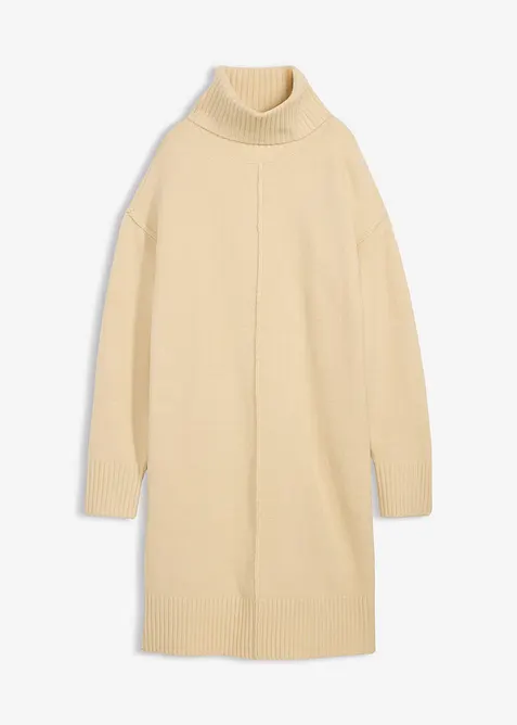 Strikket kjole med pyntesøm, bonprix