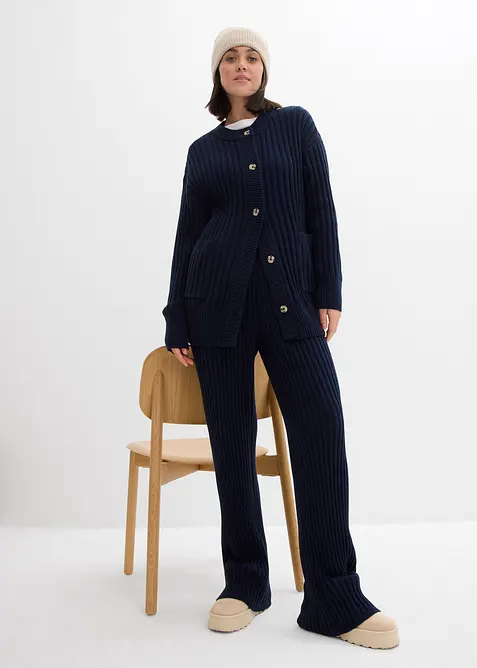 Strikket bukse i myk viskosemiks, bonprix