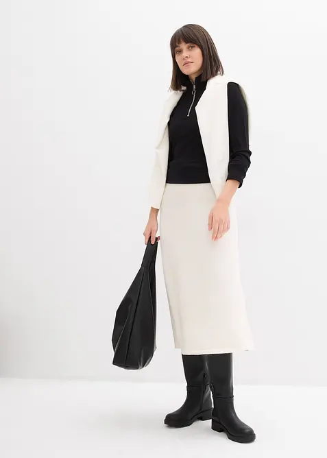 Ribbestrikket topp i myk viskosemiks, bonprix