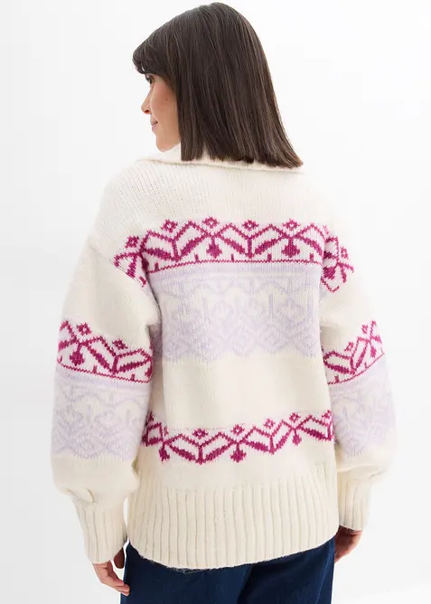 Cardigan med koftem&oslash;nster, bonprix