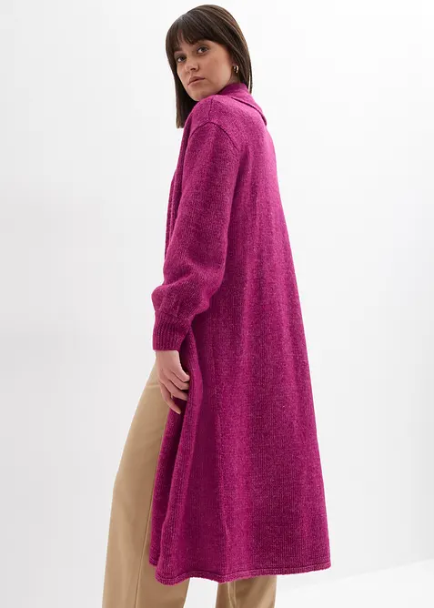 Lang coatigan i hårete garn, bonprix