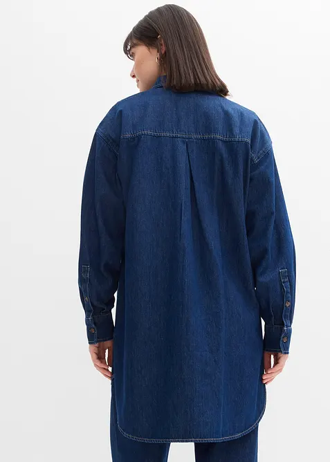 Denimskjorte i formstabilt materiale i 100% bomull, oversized, bonprix