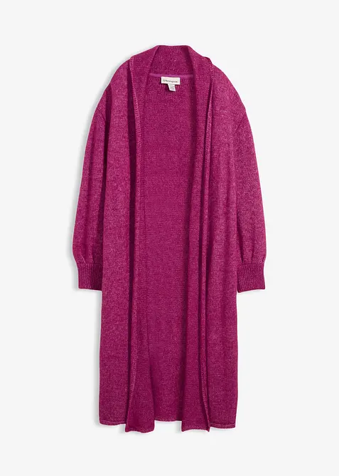 Lang coatigan i hårete garn, bonprix